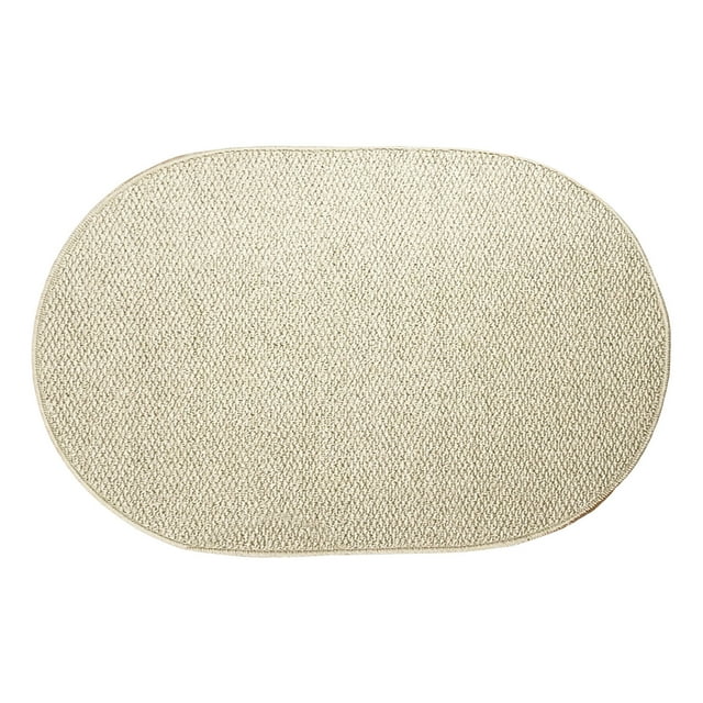 Elliptical Imitation Sisal Home Entrance Floor Mat for Indoor Outdoor Use Durable Absorbing Decorative Non- Rug