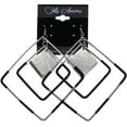 thumbnail image 2 of Mi Amore Dangle-Earrings Silver-Tone/Black, 2 of 2