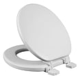 thumbnail image 2 of asiento para baño permajuste y bisagras ajustables alargado blanco madera, 2 of 6