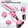 thumbnail image 6 of YAHHU 6 inch Lovely Pink Mini Chainsaw, Portable Handheld Electric Cordless Chainsaw,21V Battery,New, 6 of 7