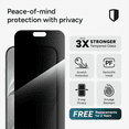thumbnail image 3 of ZAGG InvisibleShield Glass Screen Protector with Privacy Filter for Apple iPhone 18 Pro with PerfectFit™ Installation, 3x Stronger Glass, Impact & Scratch Protection, 3 of 12