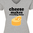 thumbnail image 4 of Inktastic Cheese Makes Everything Better Women's V-Neck T-Shirt, 4 of 5
