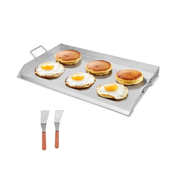 36x22 Flat Top Griddle Stainless Steel - Universal BBQ Grill Pan Cookware for Gas Stovetop - Heavy Duty Cooking Surface - Outdoor & Indoor Use