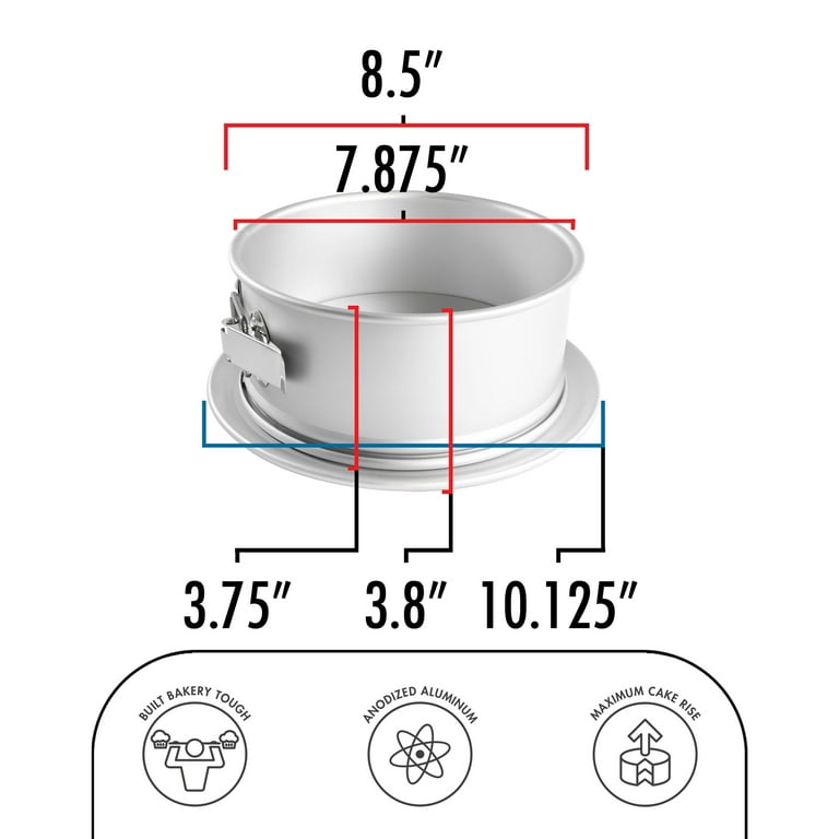 Fat Daddio's PSF-83 ProSeries 8 x 3 Anodized Aluminum Springform Cake Pan