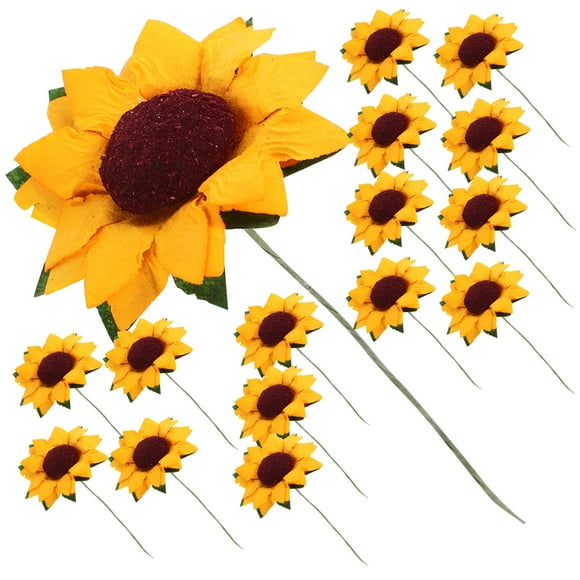 WASHWEPE 100Pcs Orange Artificial Sunflower Bouquet Paper Flower for Wedding and Tea Party Decoration