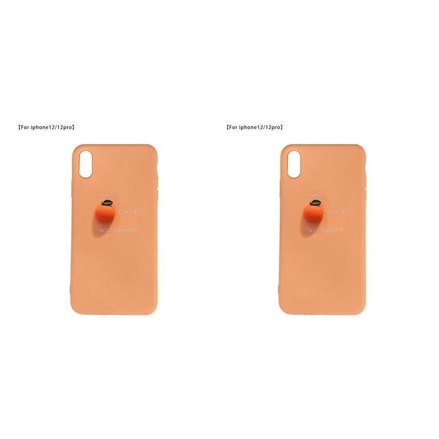 Monstrate 3D Fruit Mobile Phone Case TPU Cubierta de protección a prueba de golpes, reemplazo para 12/12 Pro, naranja Mandarina 12/12 profesional 2piezas
