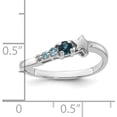 thumbnail image 5 of Sterling Silver Ss Rhodium London And Lt Swiss Blue Topaz Cz Star Curve Ringsize 6 (Width 1.89) - Jbsp, 5 of 5