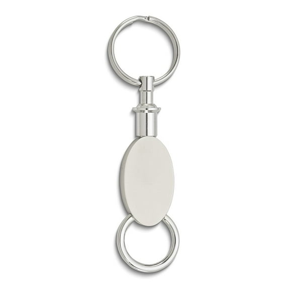 Silver-tone Valet Key Ring - Engravable Personalized Gift Item