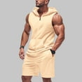 thumbnail image 2 of GERsome Mens 2 Piece Outfits Zip Up Sleeveless Tank Tops and Shorts Sets Summer Athletic Tracksuits Casual Hoodie Sports Gym Sets M-3XL, 2 of 7