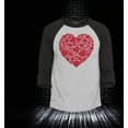 thumbnail image 2 of Shop4Ever Men's Red Heart Love Cloud Valentine's Day Raglan Baseball Shirt XXX-Large Heather Grey/Black, 2 of 4