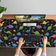 thumbnail image 4 of Long Mouse Pads for Desk,Black Cartoon Colorful Dinosaurs Plants Desk Mats on Top Of Desks, Desk Mouse Pad Extra Large with 3mm Non-Slip Base and Stitched Edge for Gaming,Work,Home 47.3"x23.6", 4 of 5