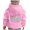 Pink, variant on Little Girl Hoodies Casual Loose Cute Print Long Sleeve Hoodie Outfits Size 5-6T ,Pink