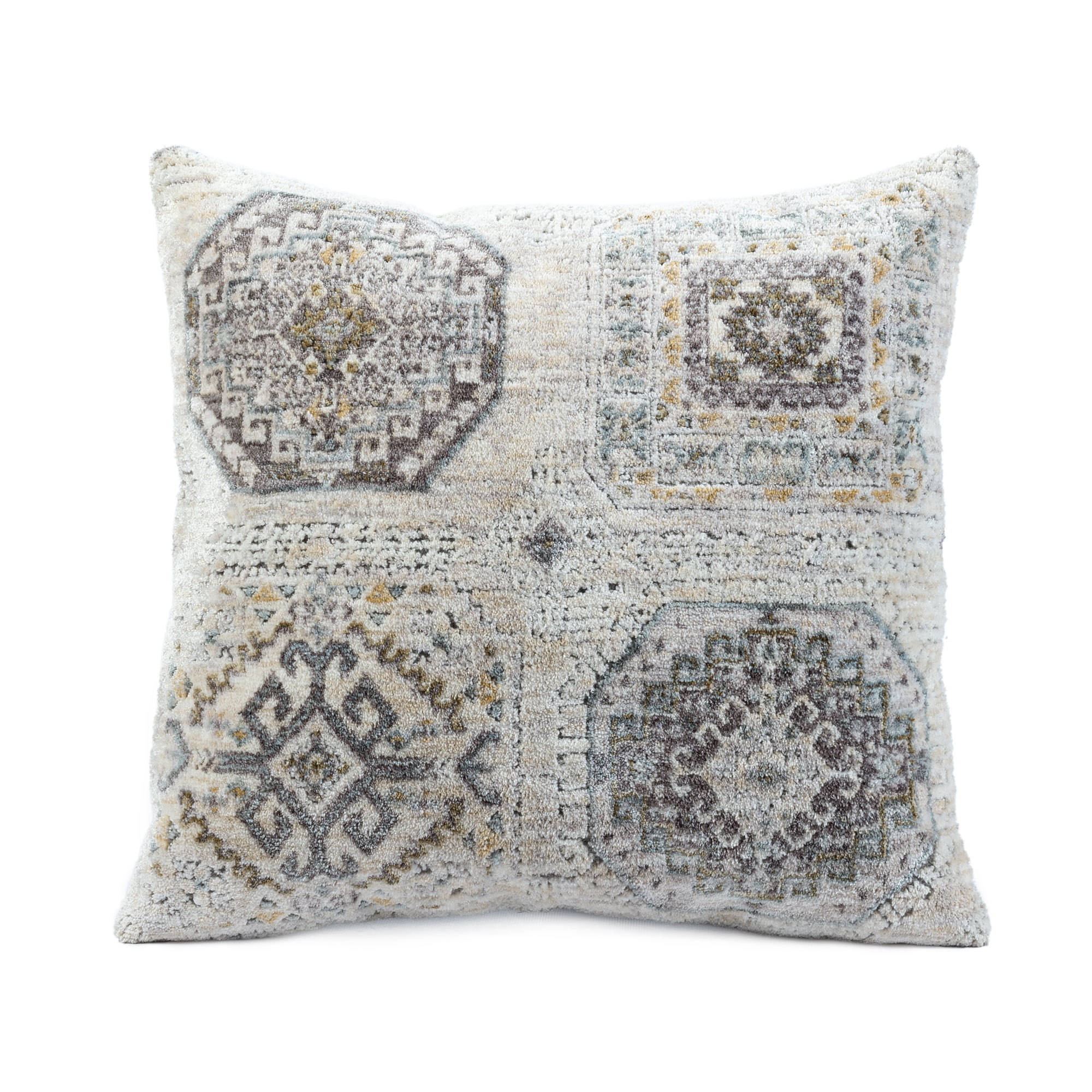 Harlow Hill Ivorelle 20" x 20" Light Gray / Ivory Medallion Polyester Adult Decorative Throw Pillow Cover