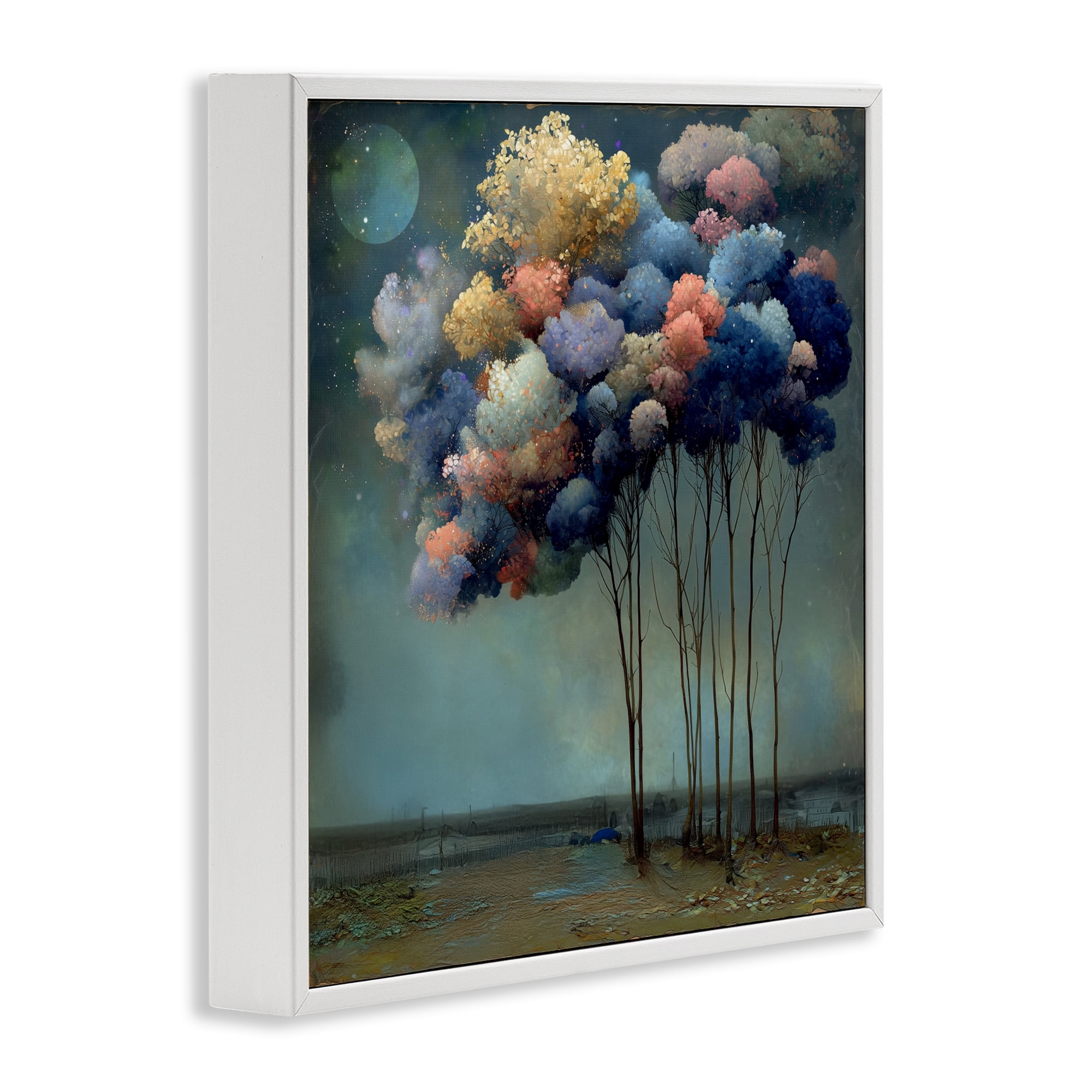 Stupell Industries Dreamy Sky Trees Surrealism White Framed Giclee Art, design by Annabelle Hall