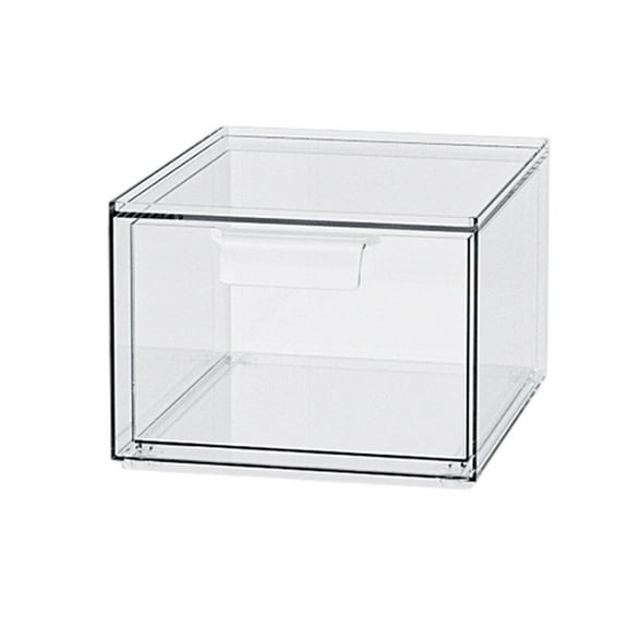 Transparent Stackable Storage Drawer Organizer With 44 Inch High Acrylic Container For Bathroom Cosmetics And Cabinet