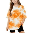 thumbnail image 1 of DecSea T-Shirt à Manches Courtes pour Filles, Été, Col Rond Imprimé, Décontracté, Basique, 5-14 Ans, 1 of 8