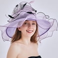 thumbnail image 3 of Women Cap Wide Summer Sun Hat For Wedding, 3 of 3
