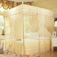 thumbnail image 4 of 1,5 x 2 m Tres Aberturas Laterales Cama Mosquiteras Full Queen Cal King Hardware Net Dormitorio Blanco, 4 of 8