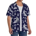 thumbnail image 2 of Logiee Abstract Skiing Print Men's Button Down Shirts Short Sleeve, Summer Beach Shirts,Vacation Wedding Shirts,Men's Casual Button-Down Shirts with Pocket-Medium, 2 of 5