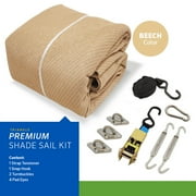Coolaroo Premium Outdoor Sun Shade Sail with Hardware Kit 95% UV Block Protection for Backyard, Garden, Patio, 165 Triangle, Beech