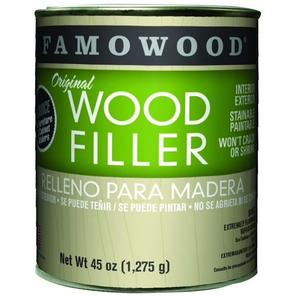 FAMOWOOD Original Wood Filler -Red Oak - Quart Net Wt 45oz(1,275g)