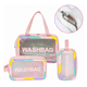 thumbnail image 1 of 3 Pcs Impermeable De Viaje Cosmetiquera Transparente Xtellar Rosa Pu, 1 of 3