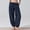 #742-Navy, variant on Women's Harem Pants with Elastic Waist and Pockets, High-Rise Cuffed Hem, Solid Color for Casual and Daily Wear