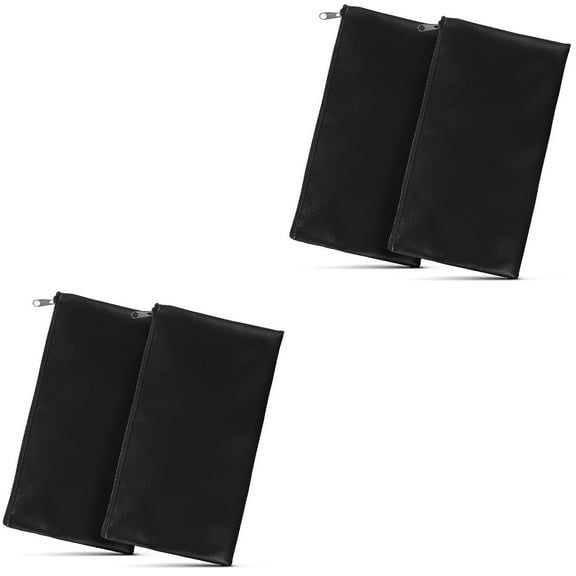 4 Pcs Money Bags for Cash Deposit Money Coin Bags Receipt Pouches Utility with Zipper for Women Men