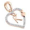 thumbnail image 3 of 10K Rose Gold Diamond Heart Pendant Dangling Initial K Cut Out Charm 0.10 Ct., 3 of 6