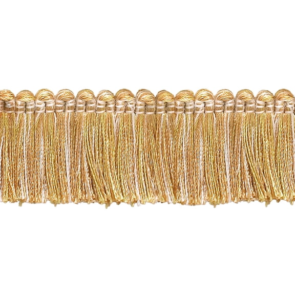 1 1/2" (3.5cm) Imperial Collection Brush Fringe Trim # 0150IB,, Rustic Gold #4975 (Light Gold, Beige Gold, Yellow Gold) Sold By The Yard (36"/3 ft/0.9m)