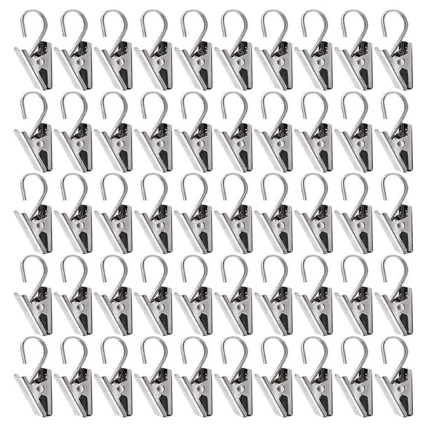 50 Uds. Clips de cortina de acero inoxidable con gancho para fotos de cortinas decoración del hogar Fiesta al aire libre Wir