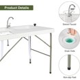 REDCAMP Folding Fish Cleaning Table, Outdoor Camping Sink Station with