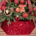 thumbnail image 4 of Collar para árbol de Navidad con lentejuelas, 85 cm, color rojo vino, 4 of 7