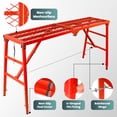 thumbnail image 4 of Heavy Duty Folding Scaffold Platform, 770 LBS Capacity Anti-slip Mesh Scaffolding with One-Touch Automatic Fold for Commercial Use, 4 of 7