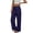 Navy #148, variant on Womens Casual Cotton Linen Pants Lightweight Summer Relax Fit Elastic Waist Straight Leg Plus Size Solid Lounge Long Trousers Black XL