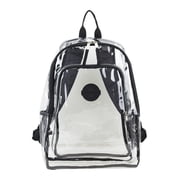 Eastsport Multi-Purpose Clear Backpack with Front Pocket, Adjustable Straps, Black