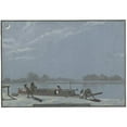 thumbnail image 2 of Christiaan Andriessen 14x11 Black Ornate Wood Framed Double Matted Museum Art Print Titled: The Arrival of the Weesper Schuit on the Buiten Amstel (Diary, November 19) (1805 - 1808), 2 of 5
