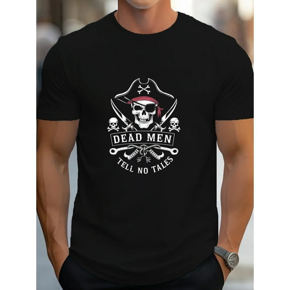 Pirate - Legend Identity: A T - Shirt Emblazoned with A Pirate Skull and "Dead Men Tell No Tales", Ideal for Pirate - Themed Enthusiasts