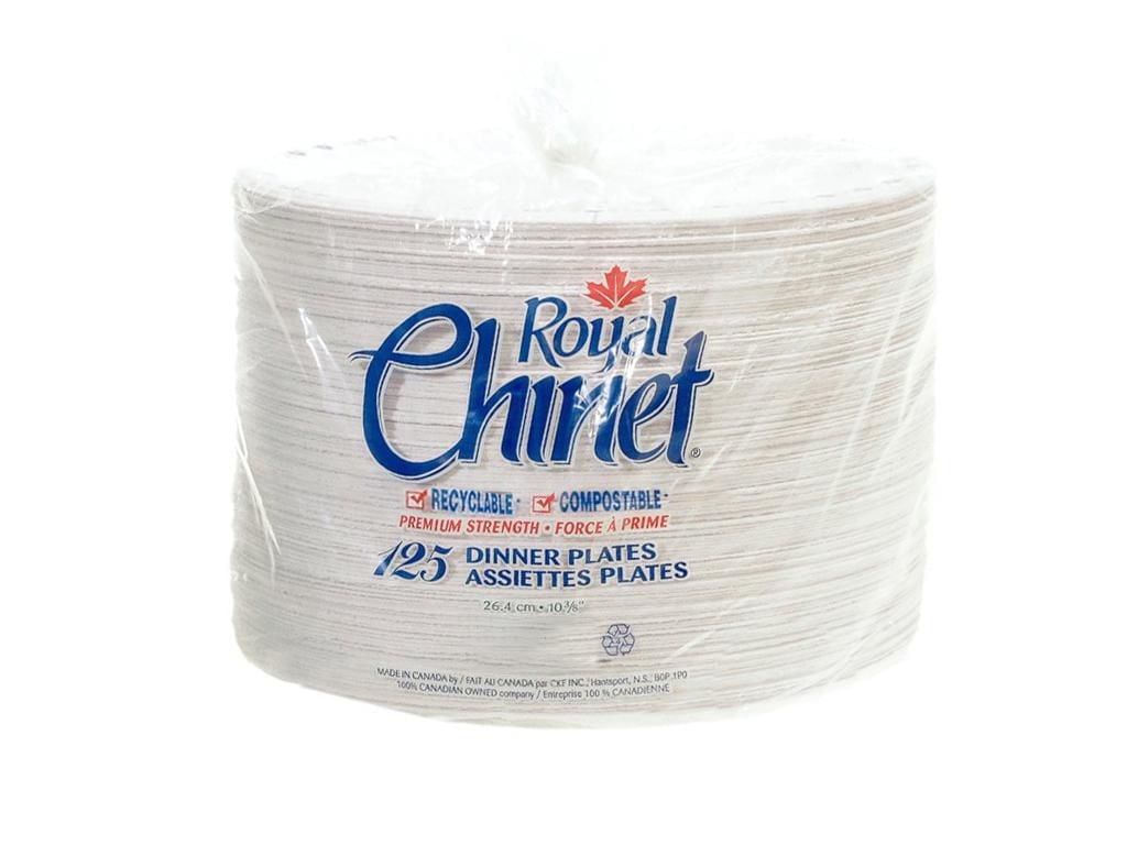 Assiette à dîner de 10,38 po de Royal Chinet 125 pièces