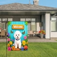 thumbnail image 3 of Amhnf Welcome White Dog Garden Flag With Flowers And Butterflies For Home Outdoor Garden Yard Decor 12x18 inch, 3 of 5