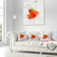 thumbnail image 3 of Designart Red Rose Watercolor Illustration - Floral Throw Pillow - 16x16, 3 of 5