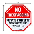 thumbnail image 2 of HY-KO 12"X12" Octagon No Trespassing Sign, 2 of 7