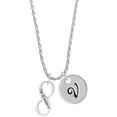 thumbnail image 1 of Delight Jewelry Silvertone Te Quiero Infinity Sign Silvertone Script Initial Disc - V - Charm Necklace, 20"+3", 1 of 4