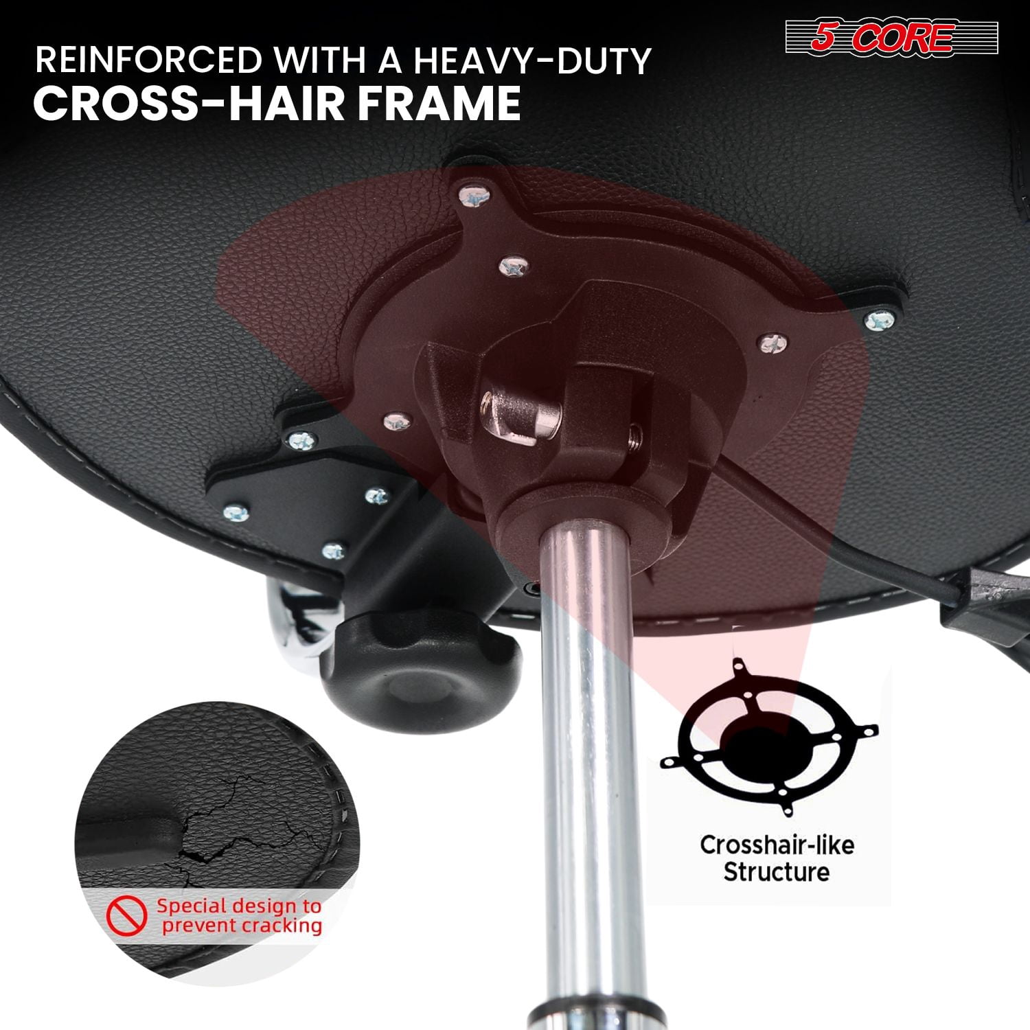 Drum Throne with Backrest, 4" Padded Stool with Airlift Adjustment 19"-25", 441Lb Capacity Heavy-Duty Drum Stool for Drummers, Double-Braced Steel Base