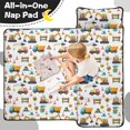 thumbnail image 4 of Excavator and Crane White Pattern Toddler Nap Mat with Pillow & Blanket, Soft Sleeping Mat for Preschool Daycare Travel Sleepovers, 4 of 6