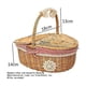 thumbnail image 2 of Cesta de picnic con asa, cesta de mimbre estilo cabaña de ratán con forro lavable, perfecta para picnics románticos y aventuras al aire libre, respetuosa con el medio ambiente (1 unidad), 2 of 5