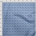 thumbnail image 4 of oneOone Velvet Medium Blue Fabric Geometrical Sewing Material Print Fabric By The Yard 58 Inch Wide, 4 of 5