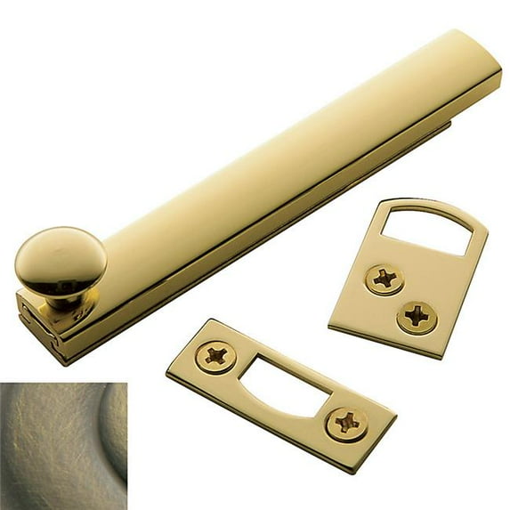 4 in. General Purpose Surface Bolt, Satin Brass & Black