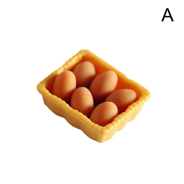 Egg with Tray Miniature 1:12 Kitchen Food Ingredients Accessories- T7B3