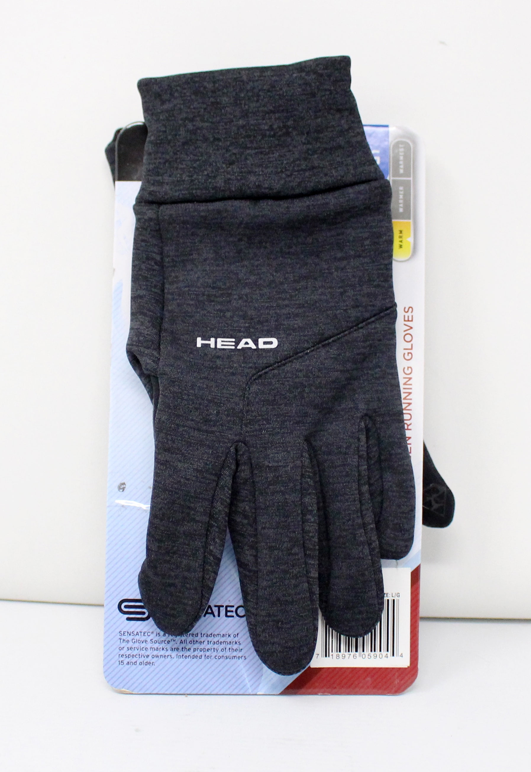 HEAD Men's Hybrid Touchscreen Running Gloves Size Large SENSATEC ~ Black ~ 